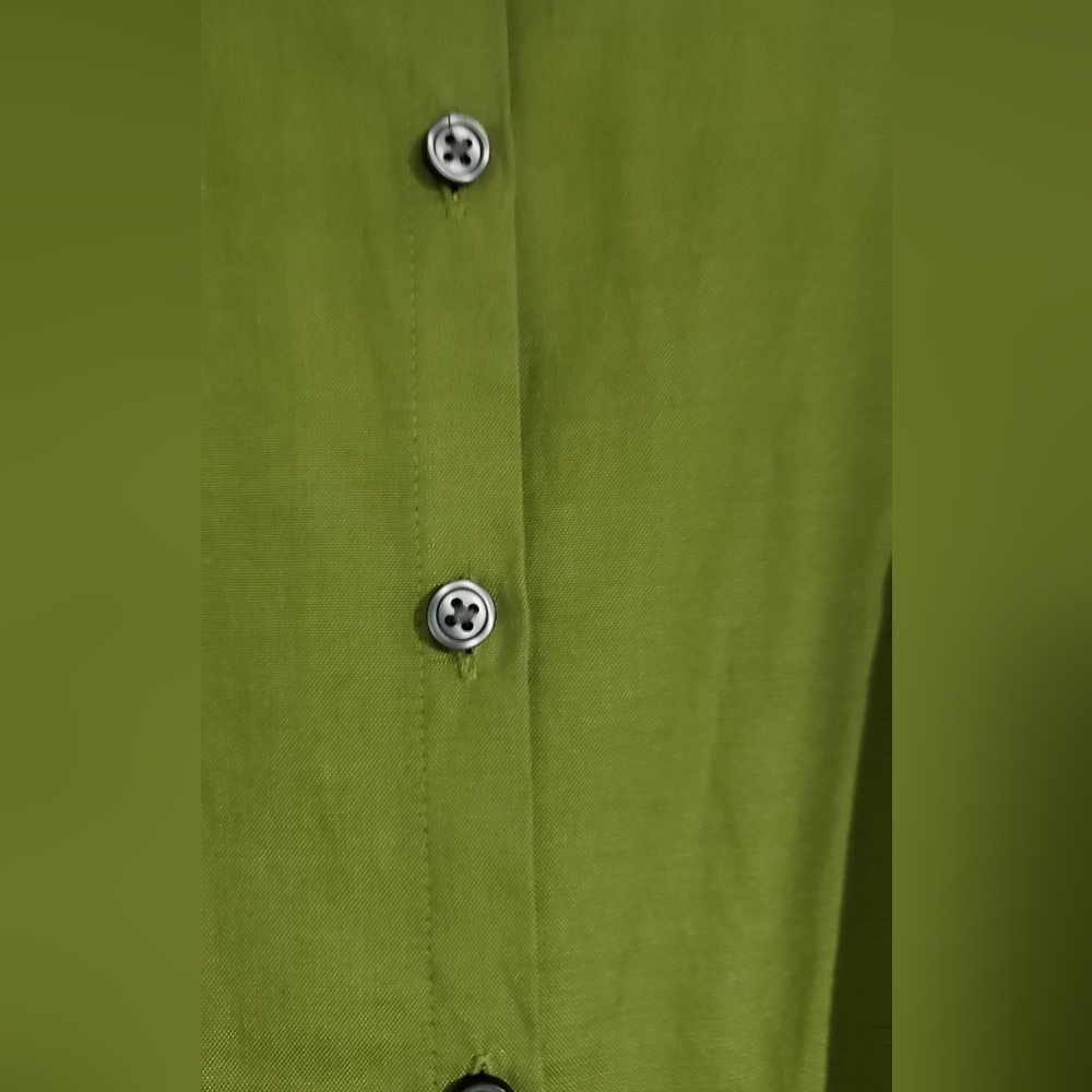Loft Size 2 Sleeveless Green Shirt Dress - Picture 2 of 9
